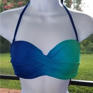 New Venus Green Blue Bandeau Bikini Top D